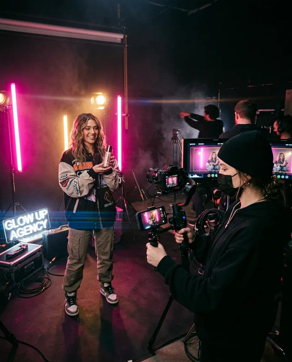 An agency shoot in progress inside the KRUSH.IT space